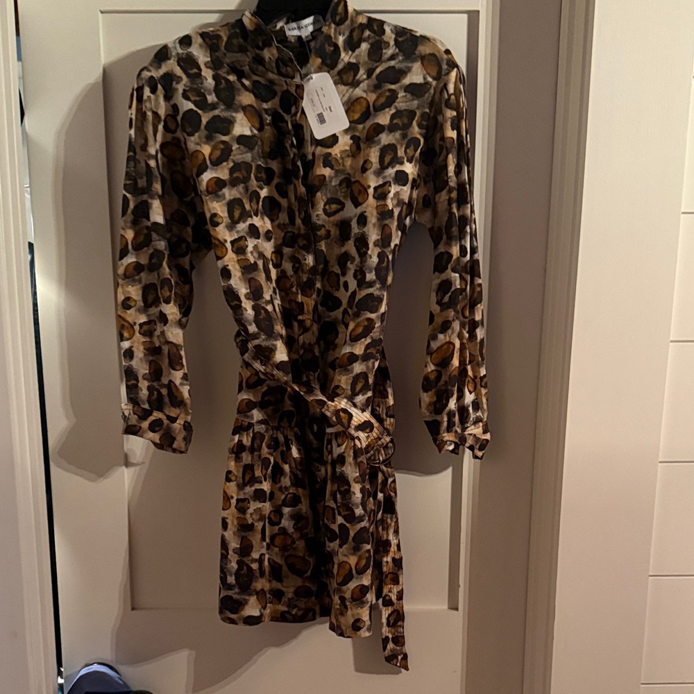 Leopard Print Long Sleeve Dress